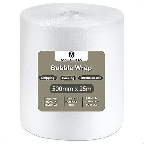 MAECENA Bubble Wrap Roll for Moving Houses, Easy Packing, Office and Industrial Use (500mm X25meter)