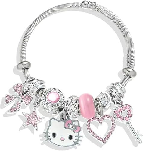 NGeniC Glitzerndes Cartoon Armband, Verstellbares Armband mit Charms, Valentinstag Geburtstags Weihnachten Geschenk für Frauen Freundin (A)