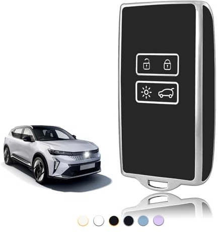 TOOMUME Schlüsselhülle, Autoschlüssel Hülle Karte Passt für Renault Scenic Megane Talisman Koleos Kadjar Clio Captur Espace Zoe Arcan Dacia Duster, Schlüsselcover Schutz Schlüssel Gehäuse - Smart Key