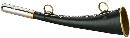 Signalhorn Jagdhorn Rufhorn Nebelhorn 16cm 21cm 25cm Jagd Boot aus Messing, Grün, Golden (Grün, 21 cm)