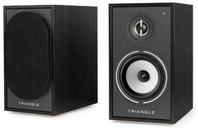 TRIANGLE - BOREA BR02 Connect Aktivlautsprecher - Bluetooth Regallautsprecher mit 2X 50W Verstärker - HD Audio - Arc & USB Phono/TV Plattenspielereingänge - 176 x 310 x 274 mm - Schwarz (Paar)