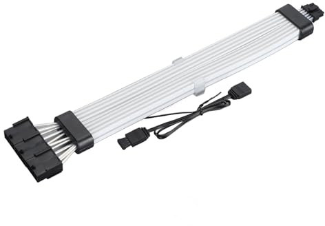 Câble D'extension ARGB 12 Plus 4 Broches à 3x8 Broches en Silicone coloré, Câble d'alimentation de Carte Mère ARGB pour Connecteur de Carte Mère