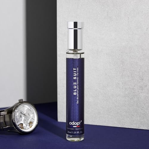 adopt BLUE SUIT Eau de Parfum für Herren 30 ml | Intensiver Herrenduft, frische Zitrusnote, Ingwer, würzigem Kardamom, Tonkabohne, Holzig - Eleganter & charismatischer Männerduft, adopt:Herrenduft