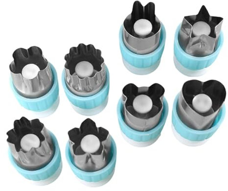 Set di 8 formine per biscotti a di fiori, in acciaio inox, con rivestimento antiaderente di qualità alimentare, per fondente, utensile da cucina,