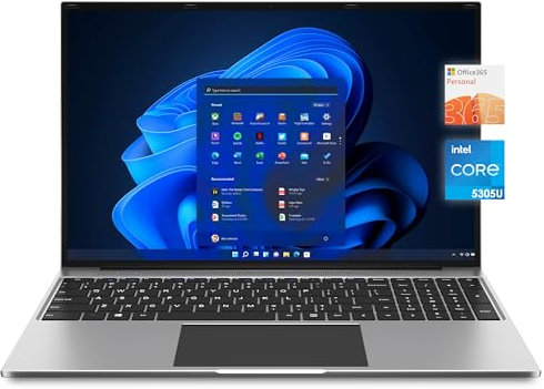 jumper Laptop, 16 inch Full HD Display, 1920x1200 Pixel IPS screen, 5305U Processor, 4GB RAM 128GB SSD, 38Wh Battery, USB3.0, Office 365 1-Year Subscription, Keyboard Film UK