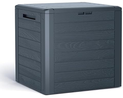 KG KITGARDEN - Coffre multifonction pour extérieur, capacité 140 l, 55 x 59 x 46 cm, gris anthracite