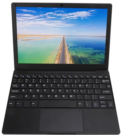 Fockety Laptop Portatile, Display IPS da 512 GB 1280x800 da 10,1 Pollici Processore Quad Core Mini Computer con Ricarica Wireless di Tipo C Laptop Ultra Sottile con Mouse (Spina europea