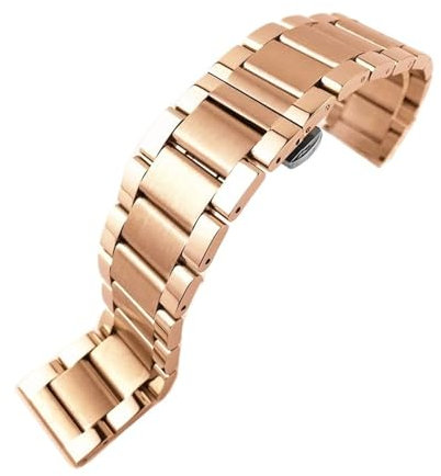 Cinturino for orologio in acciaio inossidabile 18mm 20mm Cinturino con fibbia pieghevole in acciaio inossidabile Uomo Donna Bracciale in metallo Adatto for Smart Watch Orologio tradizionale(Rose gold,