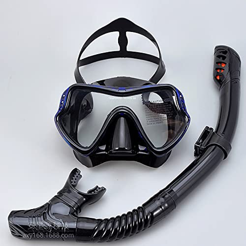 YJYJY Schnorchelset, Dry Top-Schnorchelmaske, Anti-Beschlag- und Anti-Leck-Schwimm-Tauchmaske, schlagfestes Panorama-Hartglas für Männer, Frauen, Jugendliche und Junioren