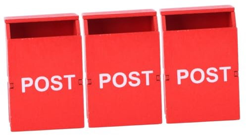 DECOMELODY 3pezzi Mini Mailbox Miniature House Furniture Decorative Model for Scene Decoration for Kids Rooms and Dollhouses