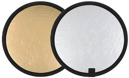 SUBLXPoten Licht-Reflektor 30 cm Fotografie-Reflektortafel Silber/Gold 2 Farben in 1 zusammenklappbarer Fotostudio-Reflektor Fotografie Reflektor