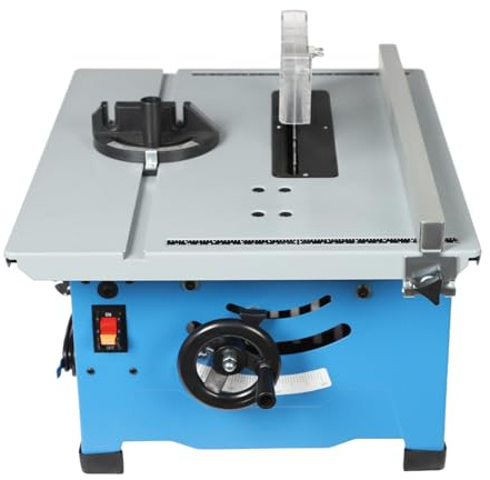 DSYOGX Mini-sega da banco, sega circolare elettrica da 1400W, sega da banco multifunzionale per uso domestico, tavola da lavoro per la lavorazione del legno, velocità 4200 giri/min