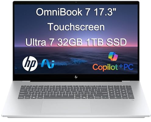 HP OmniBook 7 (Next Gen Envy 17) AI Laptop (17.3 FHD Touchscreen, Intel Core Ultra 7 258V, 32GB DDR5, 1TB SSD, ARC 140V GPU (16GB)), Copilot+ PC for Business, Designer, 5MP IR Webcam, Win 11 Home