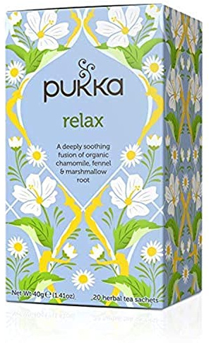 Pukka Herbs | Relax Organic Herbal Tea Box | Tea Infusion With Chamomile, Cardamon and Fennel | Perfect For Calming | Caffeine Free | 3 Packs | 60 Plant Based Biodegradable Tea Bags