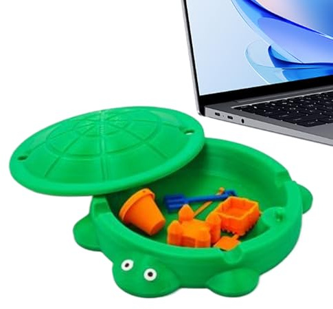 Mini Turtle on the Desk - with Lid and Tool Set - Sand Toy Set, for Girls, Outdoor, Garden, Park, Playground, Desktop, Studio, Bedroom, Balcony