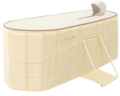 150 x 55 x 50 cm, vikbart badkar av PVC med lock, fristående badkar med 2 dräneringshål, fällbart badkar för vuxna, badkar med förtjockad isolering för SPA, dusch