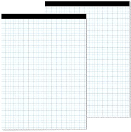 2Pcs Graph Paper A4 Pad, 4x4 Quad Ruled Lined Pads, 30 Sheets Each | Double Sided Squared Paper Notebook with Sturdy Cardboard for Math, Sketching, Drafting, Designing, and School or Office Use