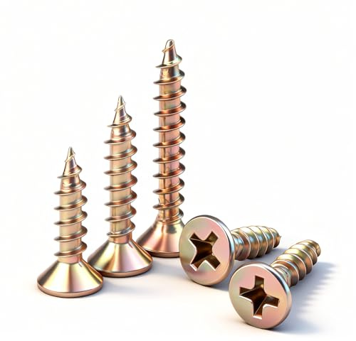 BACSHBY 20 Pezzi Viti per Legno M3x16mm Viti Autofilettanti a Testa Svasata in Acciaio al Carbonio per Legno e Mobili