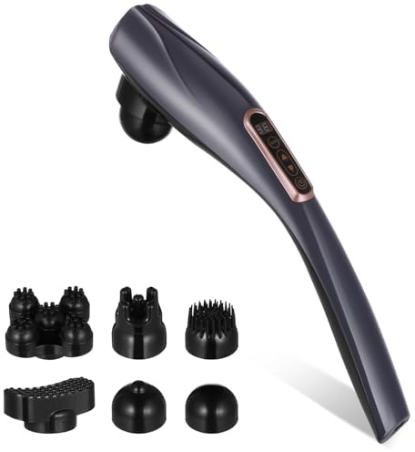 Hoement Massaggiatore Termico Portatile a 12 Modalità Schermo Digitale, Massaggiatore Muscolare Elettrico per Collo, Schiena e Corpo, Ricaricabile, Adatto a Casa e Ufficio