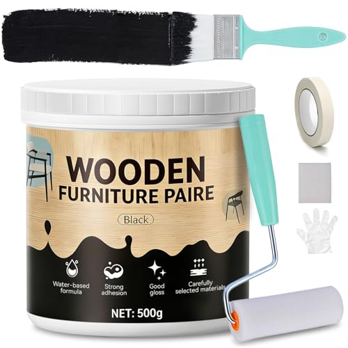 Allisway Pintura para Madera, Barniz Madera, Pintura para Muebles, Impermeable, Resistente a Rayones, Alta Cubrición, Adecuado para Repintar Mesas, Sillas, Armarios y Tocadores, 500g