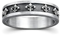 Ring FLEUR DE LIS in 925 Sterling Silber für Herren, Bandring mit Lilien-Motiv, symbolisches Design für Adel, Ehre, innere Stärke und Würde, stilvolles Statement, Geschenkidee
