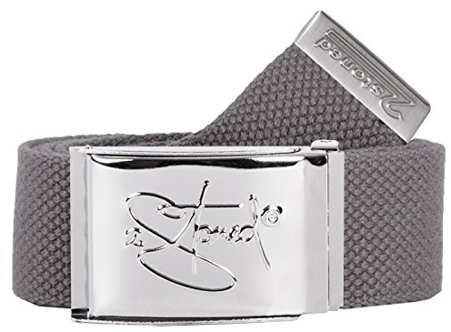 2Stoned Hosengürtel Stoffgürtel Grau, Chromschnalle Classic, 4 cm breit für Damen und Herren