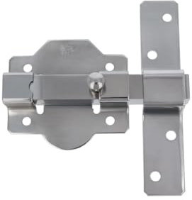 Amig - Cerrojo de Sobreponer para Puertas de Entrada o Traseras Mod. 1P - 88 x 131 mm - Acero - Plateado - Pasador de Alta Seguridad - Pestillo sin Llaves y Diseño Robusto