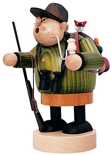 Rudolphs Schatzkiste Smoking Figure Hunter 19 cm Smoke Figure Smoking Man Figurine Incense Man ore Mountains