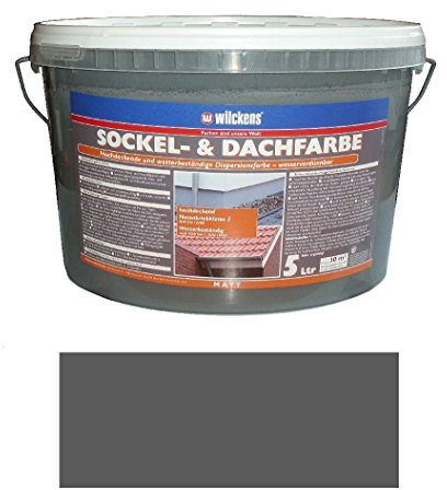 Wilckens 5 L. Sockel- & Dachfarbe, Schiefer Matt, hochdeckende, wetterbeständige Dispersionsfarbe, wasserverdünnbar