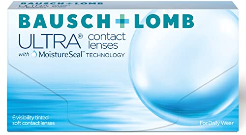Bausch + Lomb Ultra, sphärische Premium Monatslinsen, Kontaktlinsen weich, 6 Stück BC 8.5 mm / DIA 14.2 / -0.75 Dioptrien