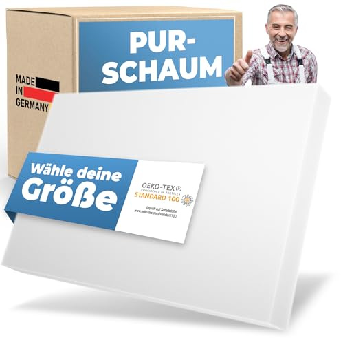 saarschaum • PUR Schaumstoffplatte • Wähle Raumgewicht und Stärke • RG 2035 202x122x6cm • Schaumstoff meterware • auflagen, Kissen & Polster