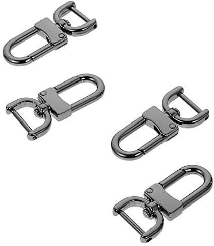 MILISTEN Karabinerhaken mit Drehgelenk, Metall-Karabinerhaken, zum Basteln, für Handtaschen, Schlüsselanhänger, Schmuckherstellung, Schwarz, 4 Stück
