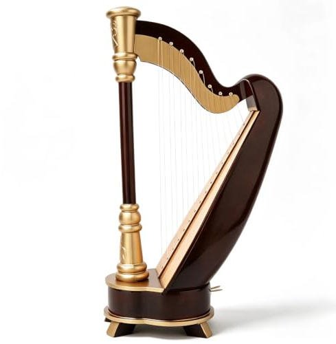25cm Mini Harfe Modell, Miniatur Holz Harfe Modell Mit Aufbewahrungsbox, Harfen-Ornament Mit Geschenkbox Instrument Holz-Miniatur-Harfe-Replik für Geschenke Heimtextilien Ornamente