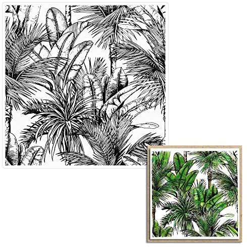 Trees Background Clear Stamps for Card Making and Journaling, Rainforest Leaves Silicone Stamps Plants Trees Rubber Stamps for Scrapbooking DIY Cards Album Crafts Supplies