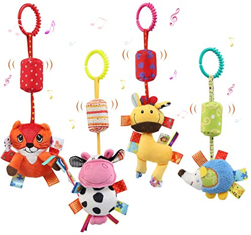 Ballery Baby Kinderwagen Spielzeug, Babyspielzeug für 0, 3, 6, 9, 12 Monate Weiches Plüsch Frühentwicklung Kinderwagen Auto Spielzeug für Kleinkinder