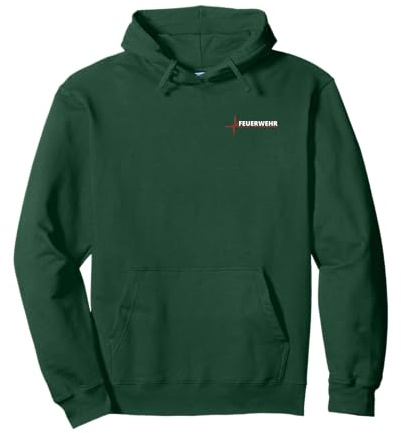 Feuerwehr Rücken Aufdruck Hinten Schriftzug EKG Feuerwehr Pullover Hoodie