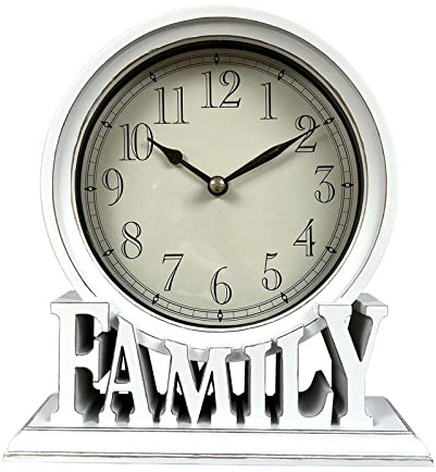 Milageto Reloj de Mesa Creativo en Soporte sin tictac fácil de Leer Relojes de repisa Decorativos silenciosos para Sala de Estar Chimenea Oficina baño, estiloC