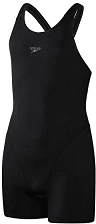 Speedo Girl's Endurance+ Legsuit Swimsuit | Chlorine Resistance | Comfort Fit | SwiMing LeSons | Swim Holiday, Black, 5-65-6