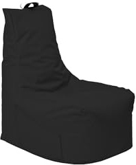 Momiralland Gaming Sitzsack - mit Lehne Sitzkissen - Beanbag - mit Reißverschluss - BodenKissen Sessel In- & Outdoor geeignet - Gaming mit PC Xbox & PlayStation (Schwarz, Sitzsack)