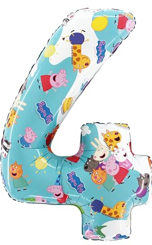 Toyland® Folienballon Peppa Wutz, George & Friends, 66 cm – Kinder-Party-Luftballons – Nummer 1–6 erhältlich