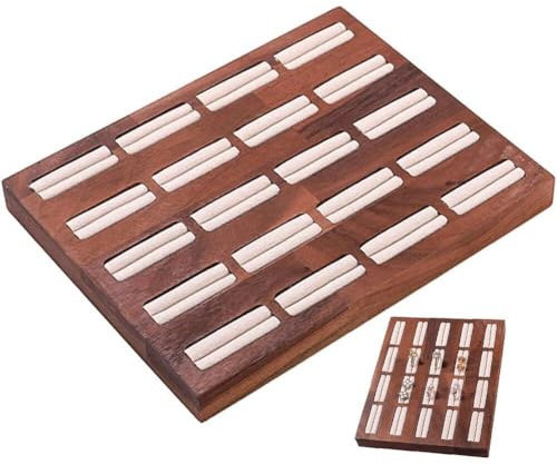 Juwelierkasten Organizer 20 Slots Holzschmuck Display Aufbewahrungsbox -tablett Ringe Ausstellungsständer Für Ohrringe Ringe Halskette Halskette