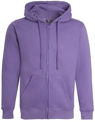 Imporio 11® Enkel överdimensionerad huvtröja för kvinnor, topp med dragkedja, huvtröja, tröja, topp, jumper, fleecejacka, huvtröjor UK 8-24, Kungslila, 48-50