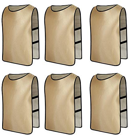 DARANCA Lätzchen for das Fußballtraining, Sportleibchen for Erwachsene, 6 Stück Fußballleibchen for Junioren und Erwachsene, Sporttraining, 13 Farben(Yellow_Medium)