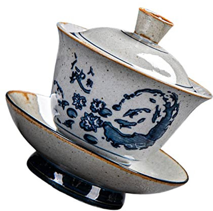 COLLBATH 1satz Vintage Chinesische Teetasse Mit Deckel Elegante Keramiktasse Für Kung Fu Tee-zeremonien Und Oolong-tee Hochwertiges Design Klassischem Stil Für Teeliebhaber Und Hochzeiten