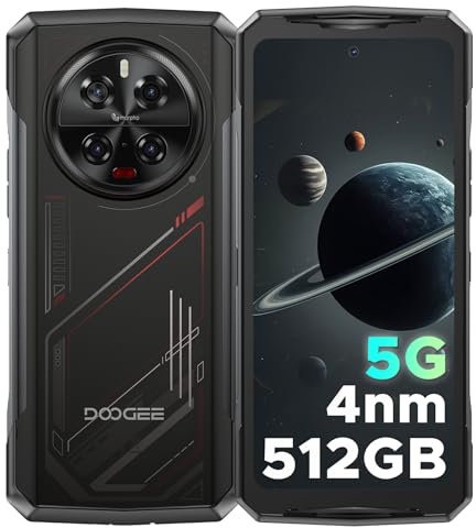DOOGEE V40 Rugged Smartphone 5G, 32GB+512GB/2TB DDR5, 4nm Dimensity 7300 Rugged Phone, 6.78” FHD+/120Hz, 108MP+20MP Night Vision, 4K Recording, 6G WiFi/BT5.4/OTG/Dual SIM/Face/Fingerprint ID/NFC