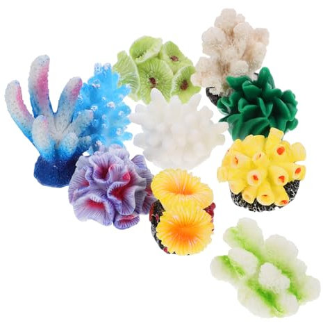 Milisten 2 Sätze Harzsimulation Koralle Aquarium Dekoration Künstliche Korallen Meeresornament -sammlerkunst Meeresdekor Dekoration Aus Kunstharz Künstliches Korallendekor 10 Stück * 2