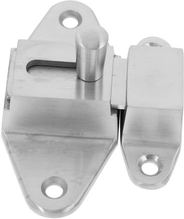 Lurrose pêne dormant verrou de porte loquet à barillet robuste serrure coulissante de porte de garage loquet de sécurité de porte serrure de porte de grange acier inoxydable 304 Silver
