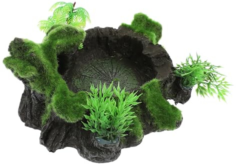 Toddmomy Comedero De para Reptiles Plato Antideslizante para Agua y Comida Accesorio Natural para Terrario para Serpiente y Tortugas