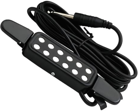 Toddmomy Hochempfindlicher Tonabnehmer für Akustikgitarre mit Bügelverschluss Abs Material Metallkomponenten und 3 Meter Kabel für Einfache Montage und Transport