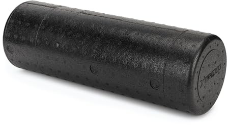 TREXO Rullo massaggiante professionale, 45 x 15 cm, colore nero, con schiuma EPP, elevata durezza della scala, superficie liscia, assicura il rilassamento muscolare, migliora la mobilità e la